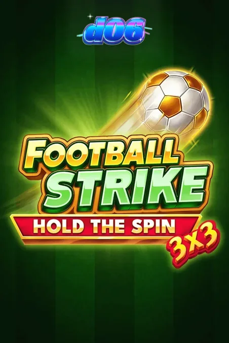 Tampilan visual slot 3x3 Football Strike dengan elemen sepak bola dan koin emas.