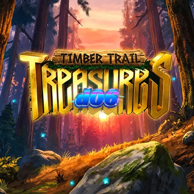 Tampilan antarmuka slot Timber Trail Treasures dengan tema hutan